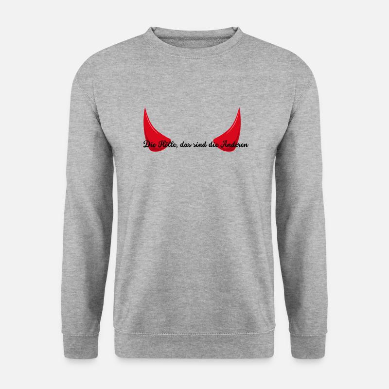 Die Hölle, dass sind die Anderen - Unisex Pullover - Weißgrau meliert