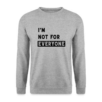 Ich bin nicht jedermanns Sache - Unisex Pullover - Weißgrau meliert - Vorne - Alina (178cm) & Michal (187cm)
