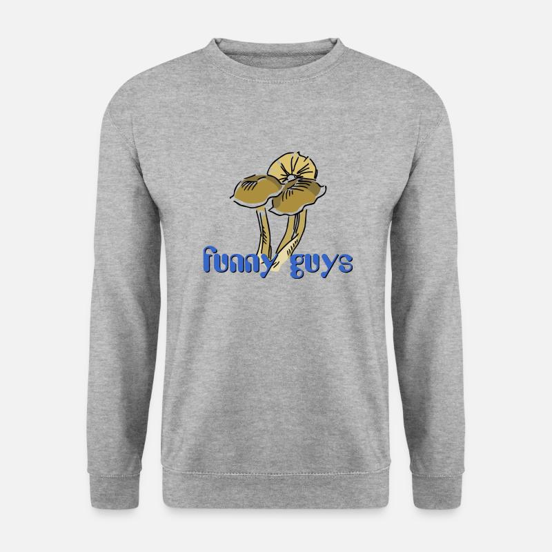 funny guys - Psychedelischer Pilz - Unisex Pullover - Weißgrau meliert