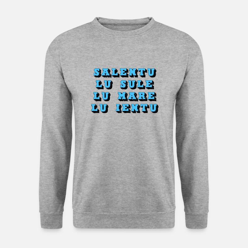 Salento lu sule lu mare lu ieuntu - Unisex Pullover - Weißgrau meliert