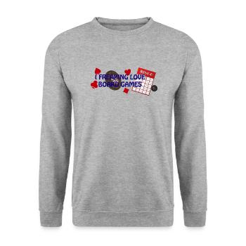 boardgame chess backgammon game night - Unisex Pullover - Weißgrau meliert - Vorne - Alina (178cm) & Michal (187cm)