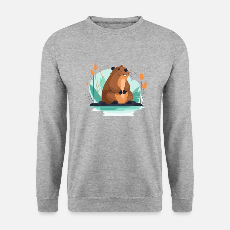 Bieber - Unisex Pullover - Weißgrau meliert