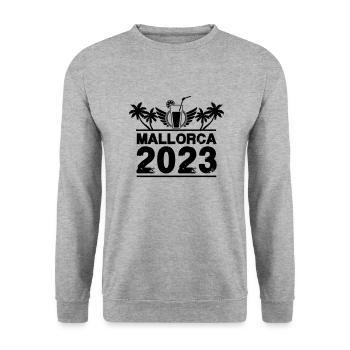 mallorca 2023 - Unisex Pullover - Weißgrau meliert - Vorne - Alina (178cm) & Michal (187cm)