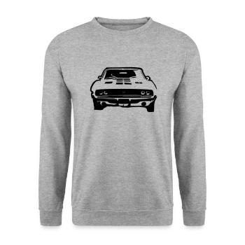 AUTO - Unisex Pullover - Weißgrau meliert - Vorne - Alina (178cm) & Michal (187cm)