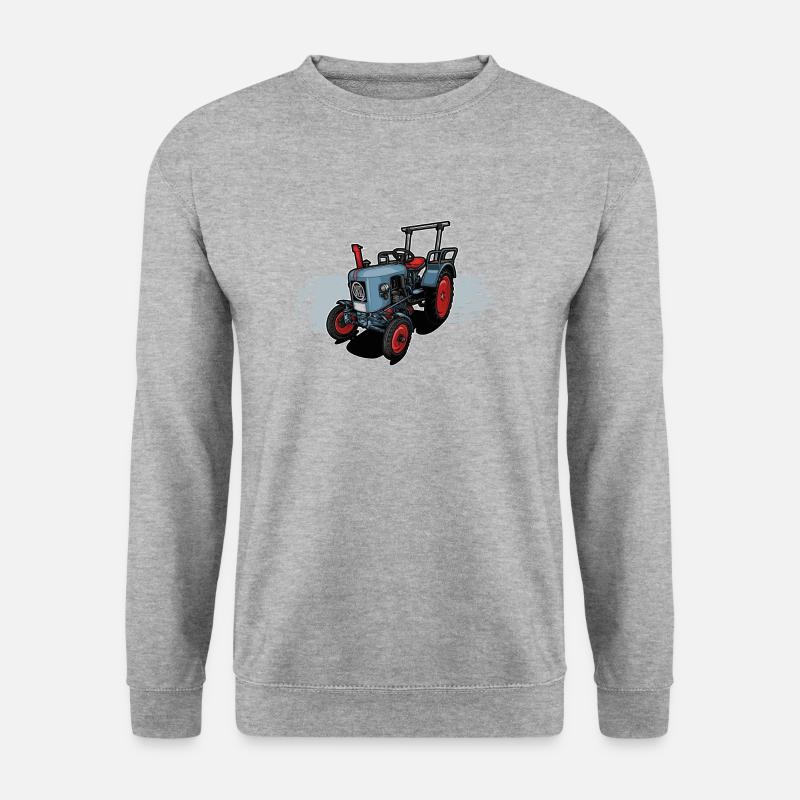 Classic Tractor // Bulldog // Illustration - Unisex Pullover - Weißgrau meliert