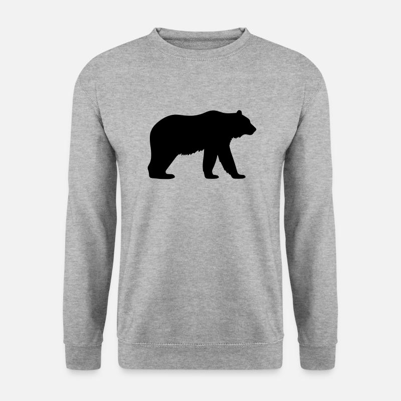 Bär - Unisex Pullover - Weißgrau meliert