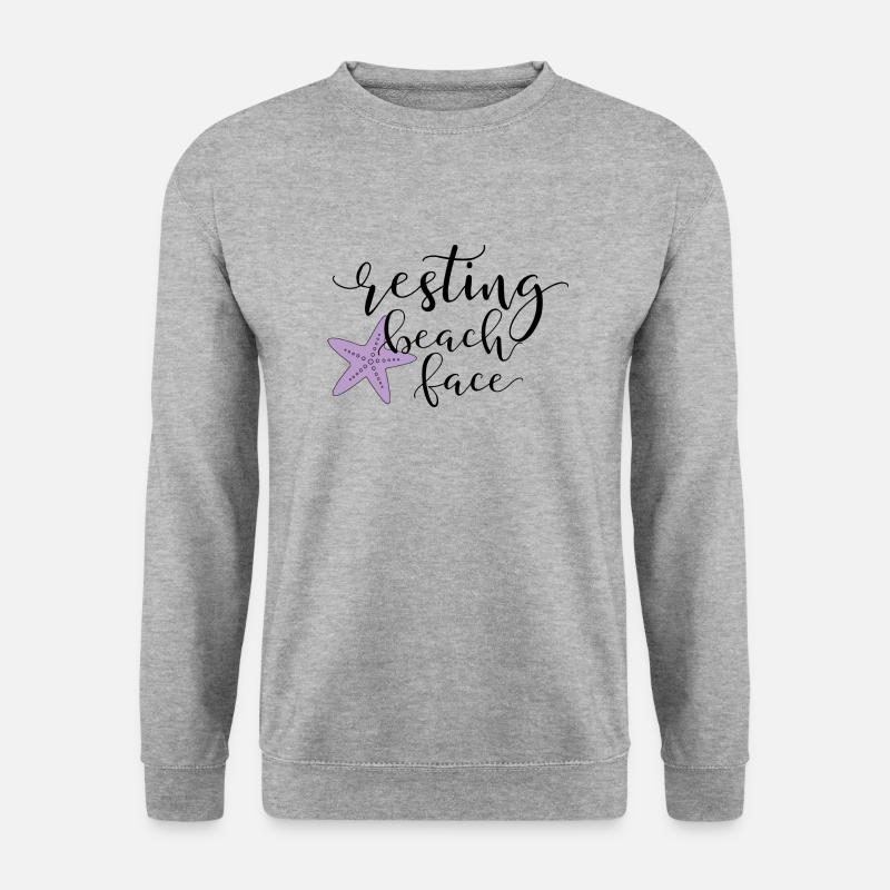 Resting Beach Face - Unisex Pullover - Weißgrau meliert