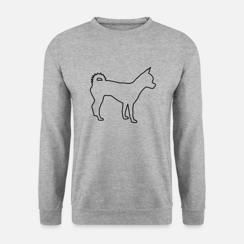 chihuahua konturen 1 - Unisex Pullover - Weißgrau meliert