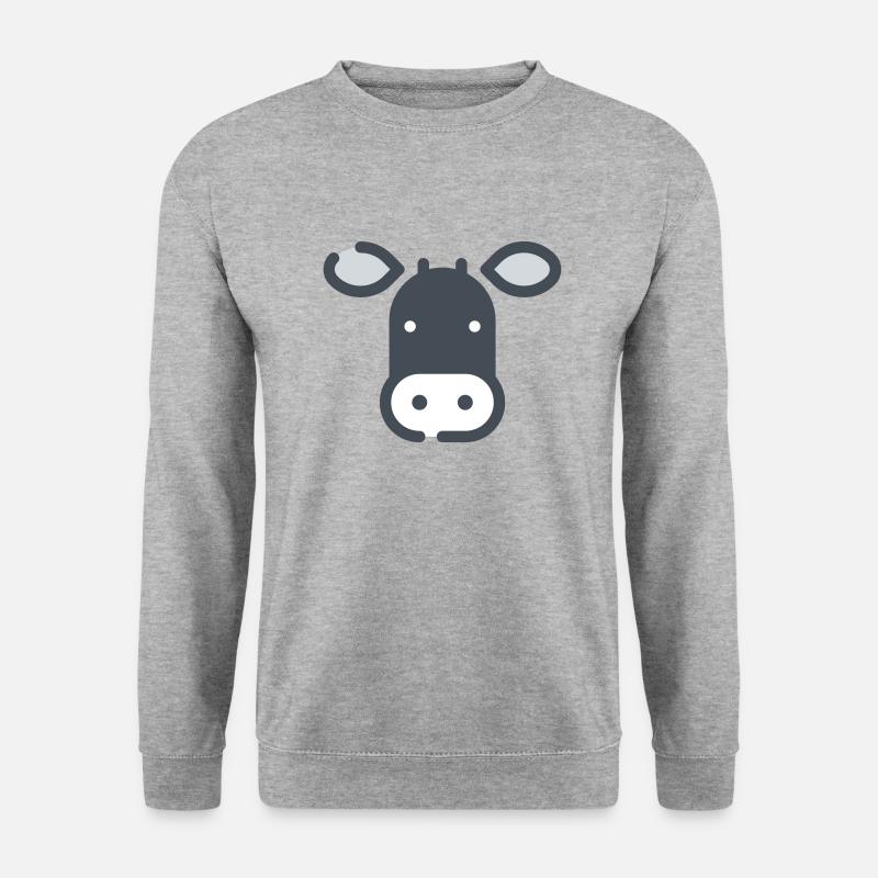 Kuh - Unisex Pullover - Weißgrau meliert