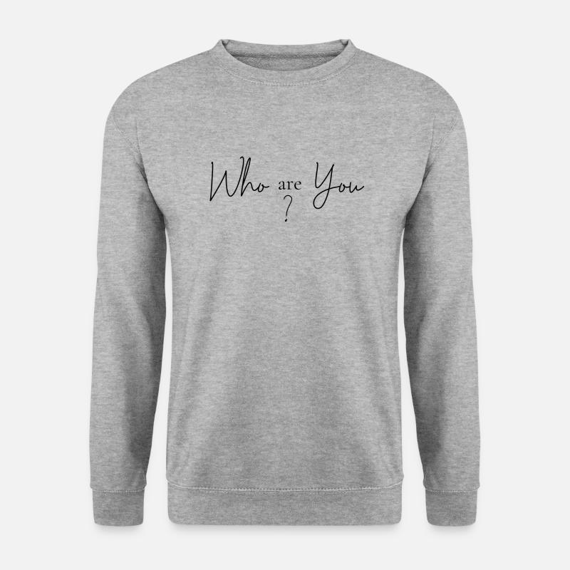 Wer bist Du - Unisex Pullover - Weißgrau meliert