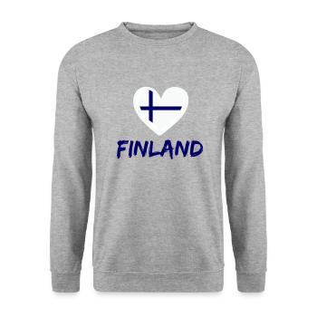 Finland Heart 1 - Unisex Sweatshirt - salt & pepper - Front - Alina (178cm) & Michal (187cm)