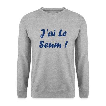 j'ai le seum - Sweat-shirt Unisexe - gris chiné - Devant - Alina (178cm) & Michal (187cm)