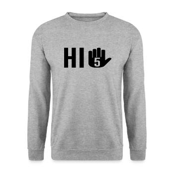 5th Birthday Gift 5 Years - Unisex Sweatshirt - salt & pepper - Front - Alina (178cm) & Michal (187cm)