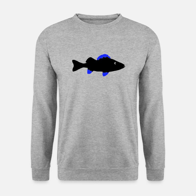 barsch fisch - Unisex Pullover - Weißgrau meliert
