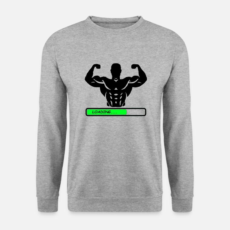 Muskeln Loading - Unisex Pullover - Weißgrau meliert