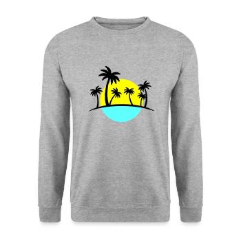Palmiers de plage 3 - Sweat-shirt Unisexe - gris chiné - Devant - Alina (178cm) & Michal (187cm)