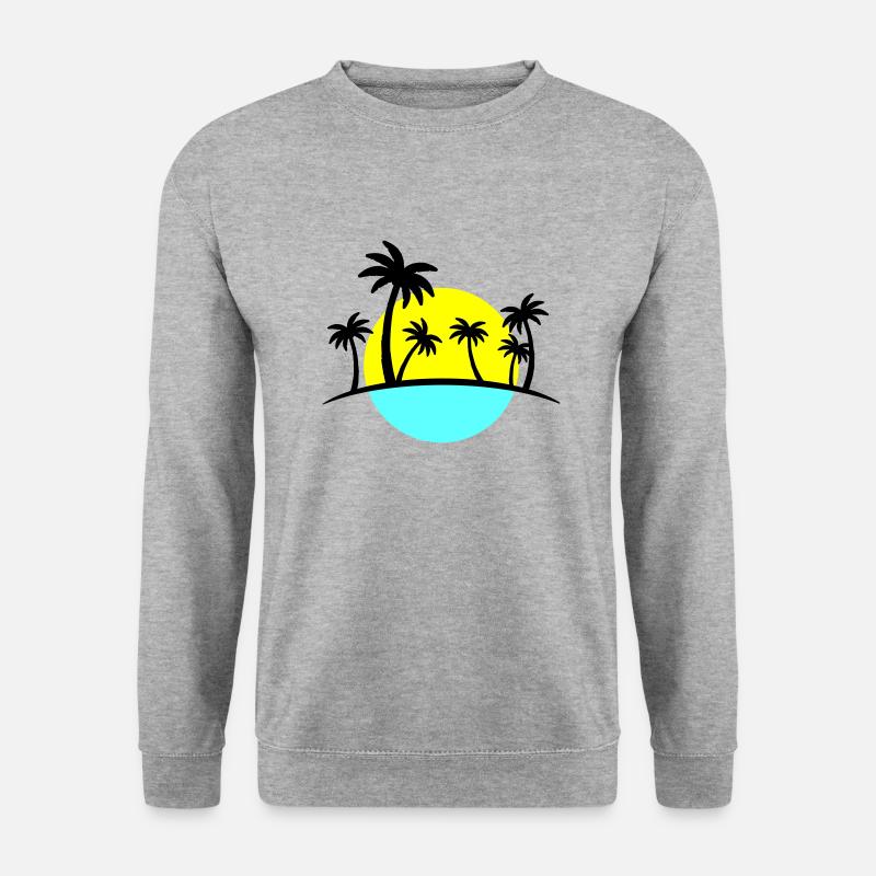 beach palms 3 - Unisex Pullover - Weißgrau meliert