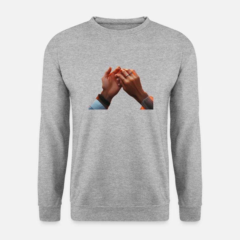 Hand an Hand - Unisex Pullover - Weißgrau meliert