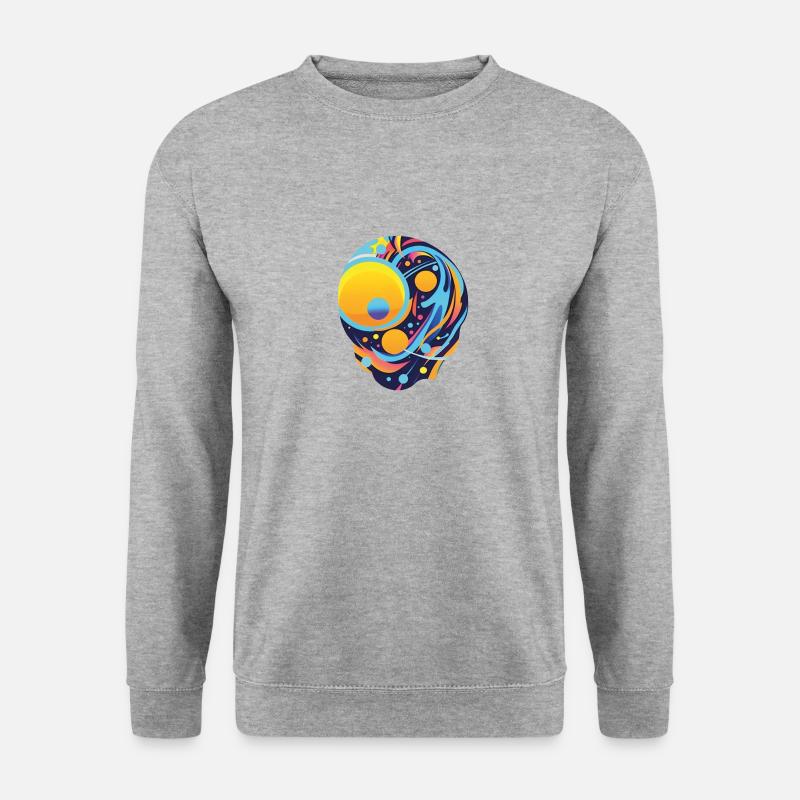 Abstrakte Gedanken: Ein Farbenmeer - Unisex Pullover - Weißgrau meliert
