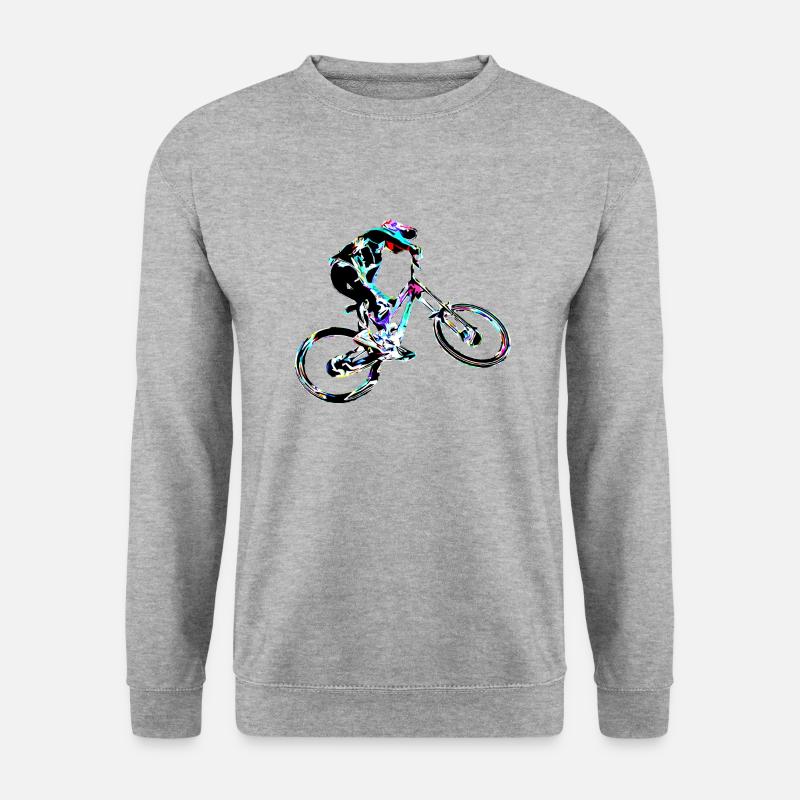 Downhill-Mountainbiken - Unisex Pullover - Weißgrau meliert