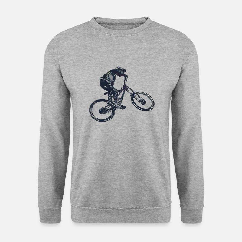 Downhill-Mountainbiken - Unisex Pullover - Weißgrau meliert
