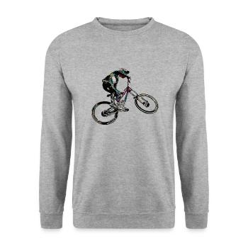 Downhill mountain biking - Unisex Sweatshirt - salt & pepper - Front - Alina (178cm) & Michal (187cm)