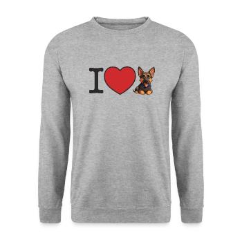 J’aime berger allemand - Berger allemand - Sweat-shirt Unisexe - gris chiné - Devant - Alina (178cm) & Michal (187cm)