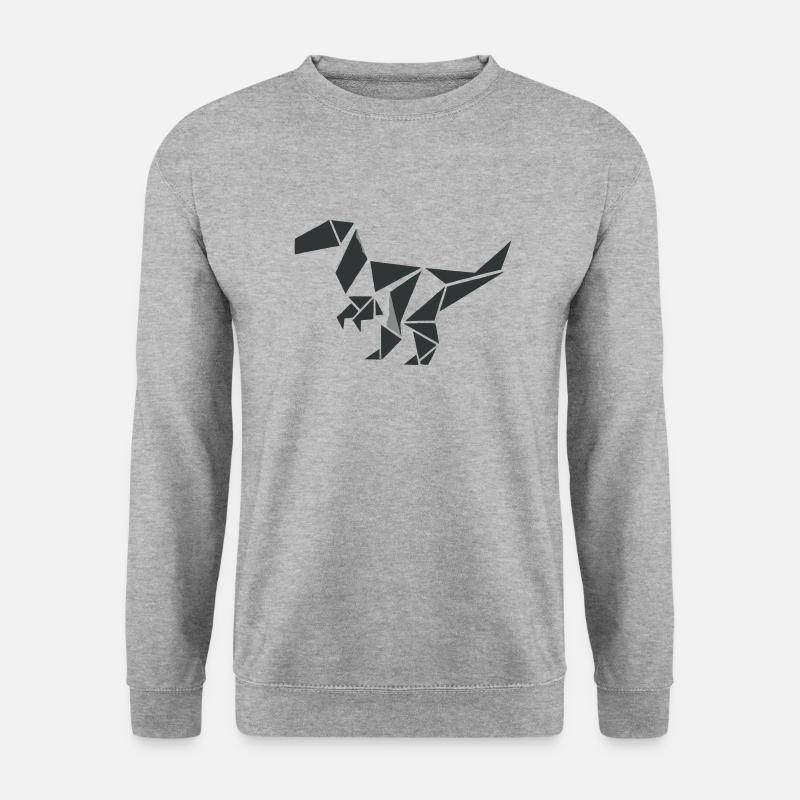 Dino - Unisex Pullover - Weißgrau meliert