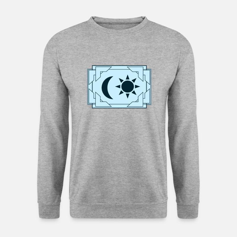 Sonne und Mond - Unisex Pullover - Weißgrau meliert