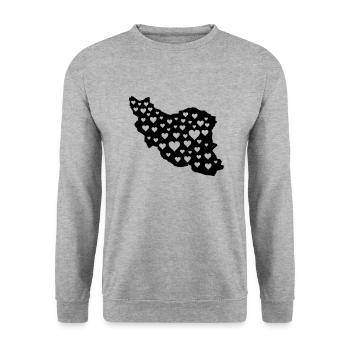 Iran Love 01 - Unisex Sweatshirt - salt & pepper - Front - Alina (178cm) & Michal (187cm)