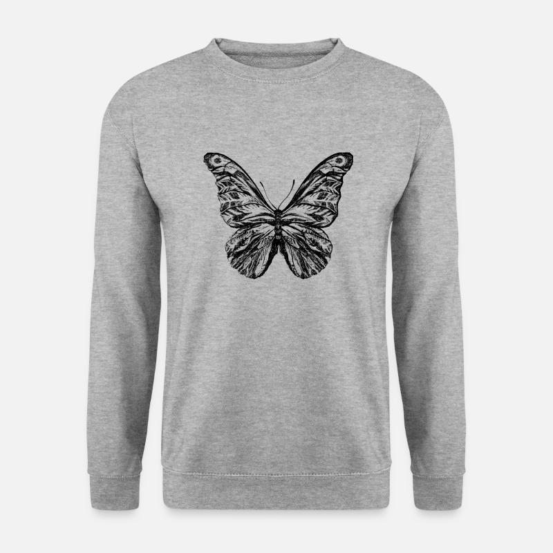 schmetterling - Unisex Pullover - Weißgrau meliert