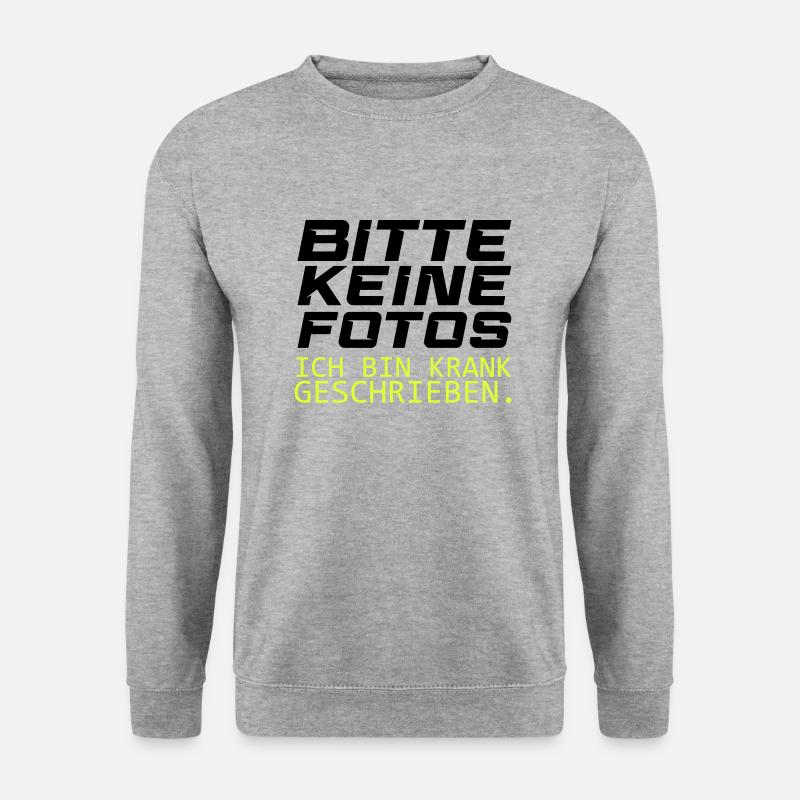 bitte keine fotos - Unisex Pullover - Weißgrau meliert