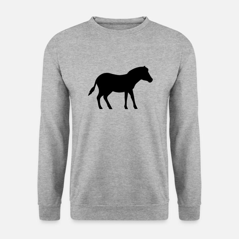 pferd pony - Unisex Pullover - Weißgrau meliert