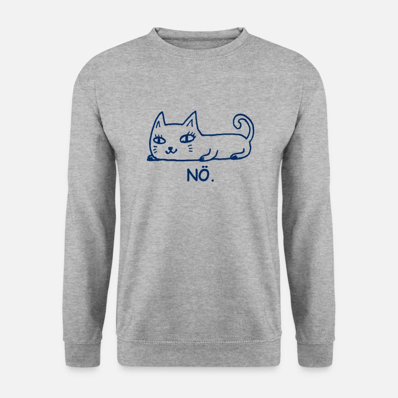 Nö Katze - Unisex Pullover - Weißgrau meliert