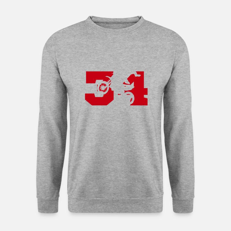 Moto 34 Biker - Unisex Pullover - Weißgrau meliert
