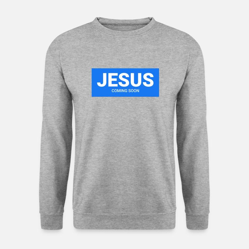 Jesus - Unisex Pullover - Weißgrau meliert
