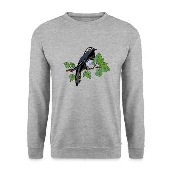 Colorful bird - Unisex Sweatshirt - salt & pepper - Front - Alina (178cm) & Michal (187cm)