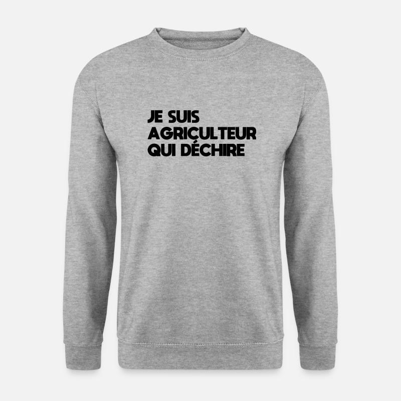 Ich bin ein Bauer, der weint - Unisex Pullover - Weißgrau meliert