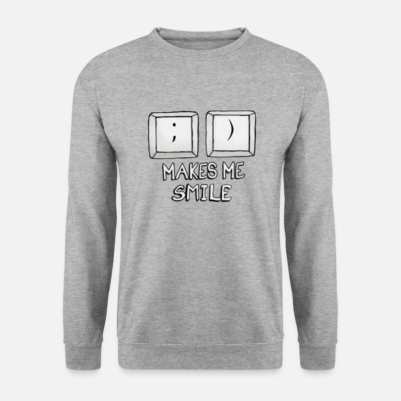 :) Bringt mich zum Lächeln - Unisex Pullover - Weißgrau meliert
