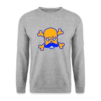 Mr Sir Mr Beard Skull Skull Bone Skeleton - Unisex Sweatshirt - salt & pepper - Front - Alina (178cm) & Michal (187cm)