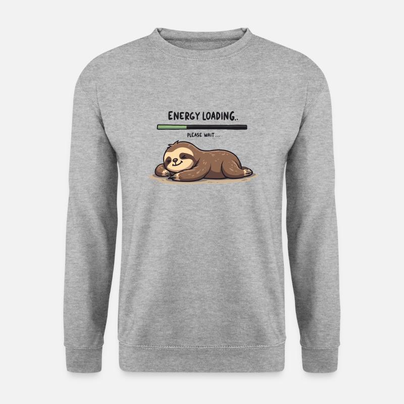 Sloth Energy Loading - Unisex Sweatshirt - salt & pepper