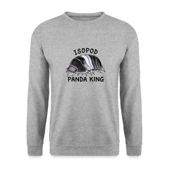 Assel Cubaris Panda König - Unisex Pullover - Weißgrau meliert - Vorne - Alina (178cm) & Michal (187cm)