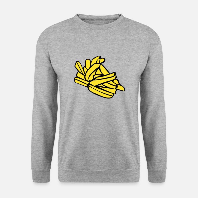 Pommes frites oder Chips - Unisex Pullover - Weißgrau meliert