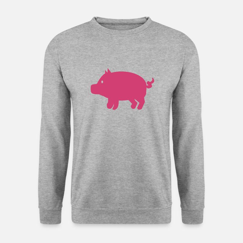 Schwein - Unisex Pullover - Weißgrau meliert