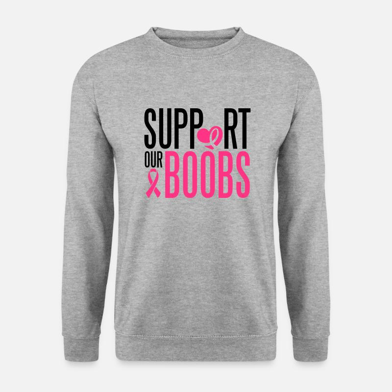 Support our boobs - Unisex Pullover - Weißgrau meliert