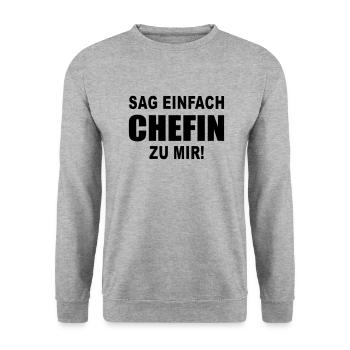 chefin - Unisex Pullover - Weißgrau meliert - Vorne - Alina (178cm) & Michal (187cm)