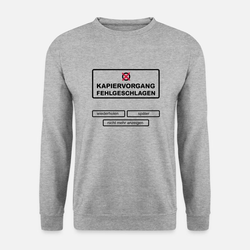 Kapiervorgang 2C - Unisex Pullover - Weißgrau meliert