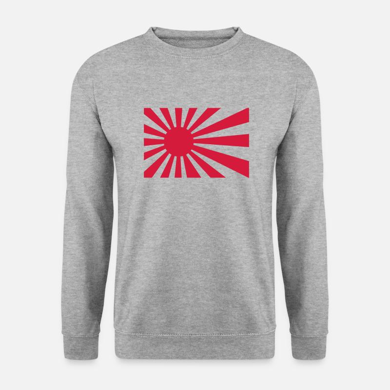 Japan Flag - Unisex Pullover - Weißgrau meliert