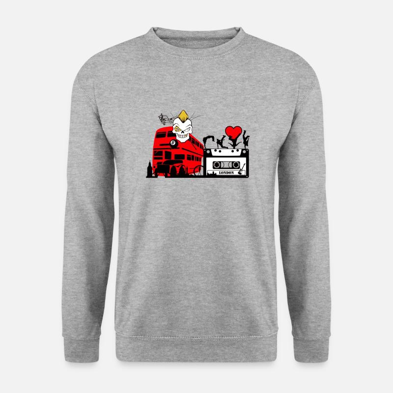 london - Unisex Pullover - Weißgrau meliert