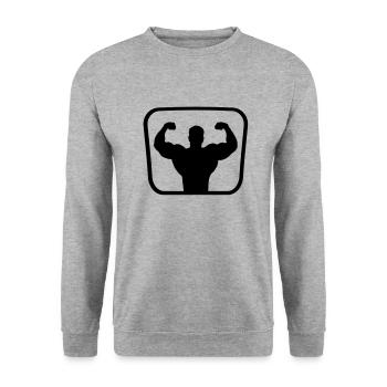 bodybuilding_20 - Unisex Pullover - Weißgrau meliert - Vorne - Alina (178cm) & Michal (187cm)